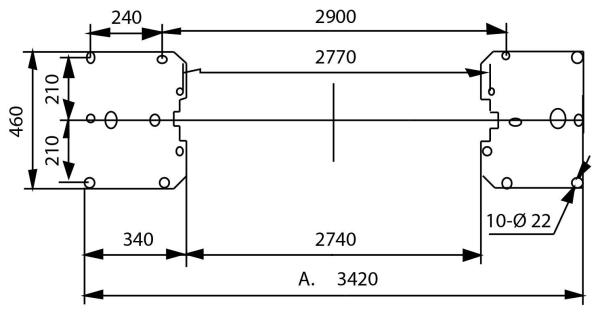 2-Säulen-Hebebühne hydraulisch UV 3,2 t, 230 V, H: 2,82 m RP-6253B2